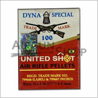 United Shot Dyna Special Pointed 0.177 (4.5mm) Airgun Pellets 100 Pcs