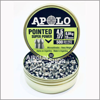 Apolo Pointed Super Power 0.177 Cal (4.5mm) Pellets 500/Tin, 13gr