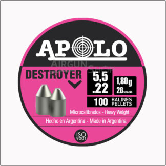 Apolo Destroyer 0.22 Cal (5.5mm) Pellets 100/Tin, 28gr