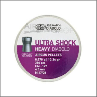 JSB Ultra Shock Heavy Diabolo 0.177 Cal Pellets 10.34gr, 350ct