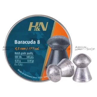 H&N Baracuda 8 Pellets 0.177 Cal, 8.44gr, 500ct | Airgunshop.in