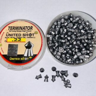 United Shot Terminator Pointed Pellets 0.22 Cal 350 Pcs | Airgunshop.in