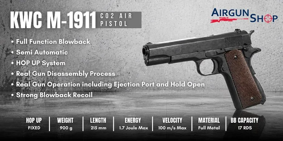 KWC M1911 CO2 Pistol 0.177 Cal